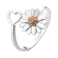 thumbnail image 1 of Versatile Rotatable Adjustable Anxiety Relieving Pressure Relieving Silver Plated Zircon Ring for Finger, 1 of 5
