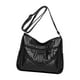 thumbnail image 5 of Bolso de hombro de piel sintética de moda, gran capacidad, correa ajustable, para mujer, multicolor Negro, 5 of 9