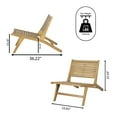 thumbnail image 4 of Leo Mid-Century Modern Wood Armless Outdoor Patio Chair, Natural, 4 of 10