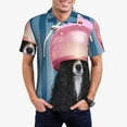 thumbnail image 5 of Yiaed Dog in HairdresserPrint Men's Short Sleeve Polo Shirt,Golf Polo for Men Three-Button Golf Shirt Athletic Casual Collared T-Shirt- Medium, 5 of 7