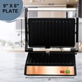 thumbnail image 6 of OVENTE Electric Panini Press Sandwich Maker with Non-Stick Coated Plates, Opens 180 Degrees to Fit Any Type or Size of Food, 1000W Indoor Grill Perfect for Quesadillas, Burgers & More, Copper GP0620C, 6 of 7