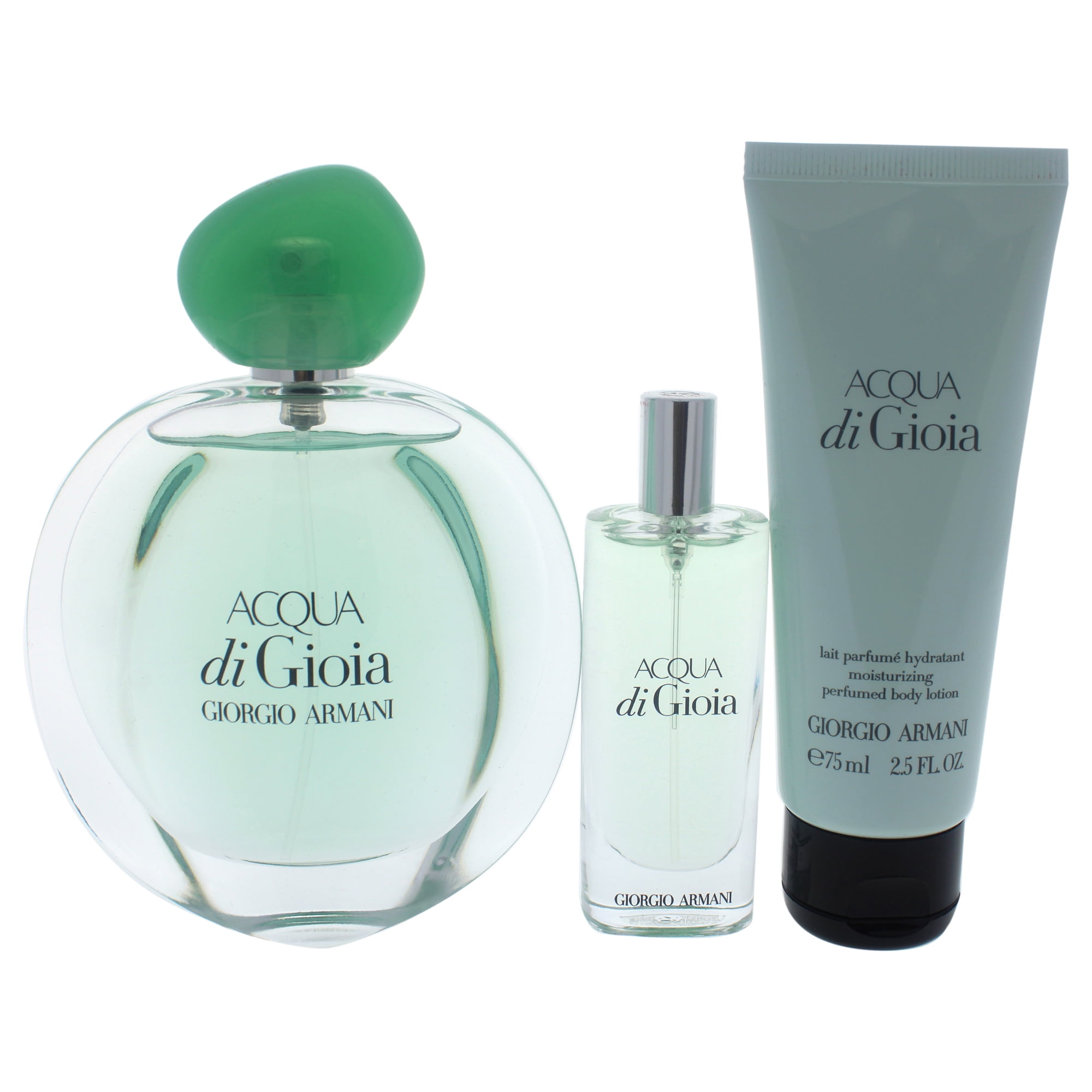 Giorgio Armani Acqua Di Gioia Women 3 Pc Gift Set EDP Spray, 0.5oz EDP Spray, 2.5oz Body Lotion - Walmart.com