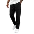 thumbnail image 2 of Mens Athletic Pants Breathable Slim Fit Drawstring Waist Stretch Casual Trousers Straight Leg Active Jogger Pants Black S, 2 of 5