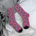 thumbnail image 5 of Bingfone Compression Socks for Women and Men Long Socks for Running Athletic Cycling Nurse- Summer Flamingo, 5 of 6