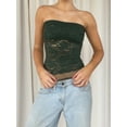 thumbnail image 3 of Women Y2k Strapless Crop Tube Tops Floral Lace See Through Backless Slim Fit Shirts Bandeau Tank Tops Club Streetwear, 3 of 6