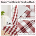 thumbnail image 6 of Red White Buffalo Plaid Full Blackout Curtain Panels 84 Inches Length,Farmhouse Gingham Drapes,Thermal Insulated Window Treatment for Bedroom Living Room,Rod Pocket Back Tabs,40" Wx84 Lx2, 6 of 6