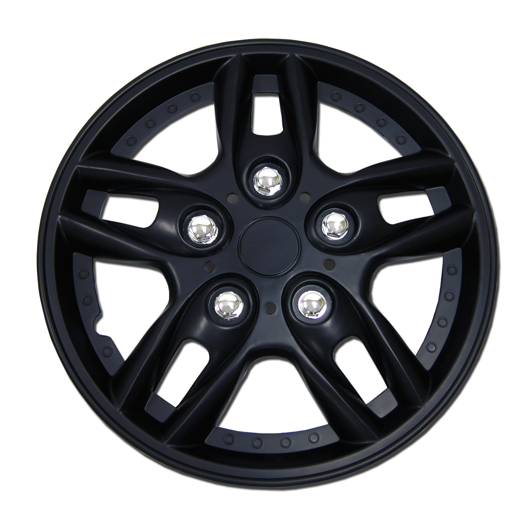 Set of 4 Matte Black Hubcaps 14" WSC515B14 Hub Caps Wheel Skin Cover