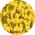 thumbnail image 1 of Ahgly Company Indoor Round Abstract Yellow Modern Area Rugs, 7' Round, 1 of 4