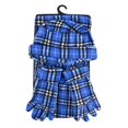thumbnail image 3 of Women's Winter Fleece Winter Set-Polyester Fleece Hat, Gloves, and Scarf Set for Cold Weather (Blue & White Plaid), 3 of 7