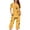 Yellow, variant on CAZOFW Pajamas for Women,2 Piece Floral Short Sleeve Top,Capri Pant,Lounge Sleepwear Sizes S-3X