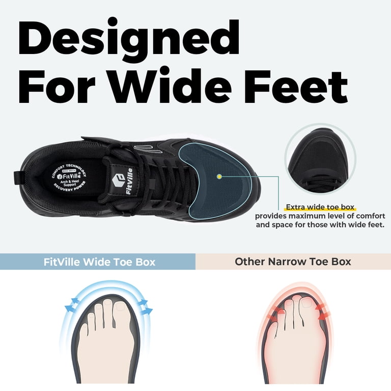 FitVille Mens Walking Shoes Extra Wide Hook and Loop  display picture 1
