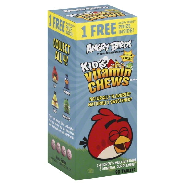 Natrol Angry Birds Vitamin Chews, Mixed Berry 90 ea