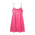 thumbnail image 5 of YOIAVAIOY Free Size Women's Satin Lace Nightgown Thin Spaghetti Strap Short Slip Dress Lightweight Summer Loungewear Sleepwear Without Built-in Bra for Bridal Party Pink, 5 of 9