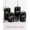 thumbnail image 2 of Hillbond Canisters Sets for The Kitchen Countertop with Airtight Lids Tea Coffee Sugar and Flour Containers Farmhouse Black Canisters for Kitchen Cou, 2 of 6