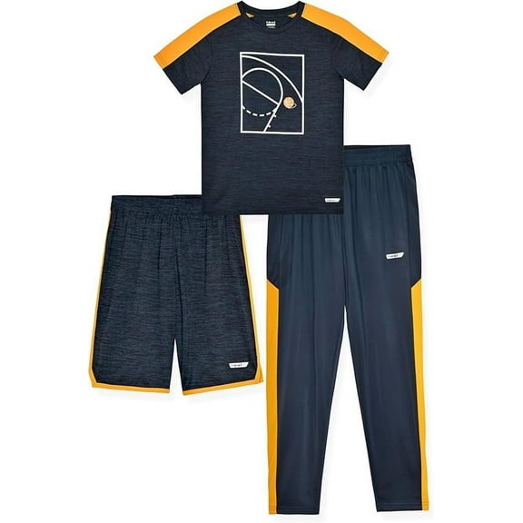 Hind Boys 3 Piece Active T Shirt , Shorts and Jogger Set , Size 8-12