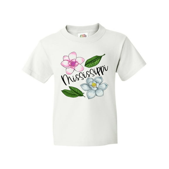 Inktastic Mississippi Magnolia Flowers and Leaves Youth T-Shirt