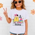 thumbnail image 2 of XFeng Girls Crew Neck Short Sleeve T-Shirt, Custom Initial Name School Book Pencil Graphic Casual Back To School Kid Tee, 2 of 5