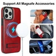 thumbnail image 4 of Designed for iPhone 16 Pro Max, Luxury Slim Fit PU Leather Back Case with Magsafe Kickstand Wireless Charging Luxury Protective Anti-slip Durable Phone Cover for iPhone 16 Pro Max, Winered, 4 of 8