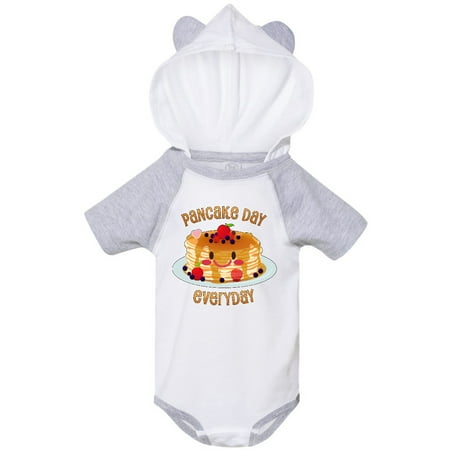 

Inktastic Pancake Day Everyday- smiling stack of pancakes Gift Baby Boy or Baby Girl Bodysuit