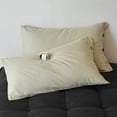 thumbnail image 1 of Xiao Hua Juego de 2 fundas de almohada 100 % algodón, tamaño estándar, con ribete de botones, suaves y duraderas, con un efecto refrescante premium para cama (48 x 73 cm, tira fina, verde claro), 1 of 5