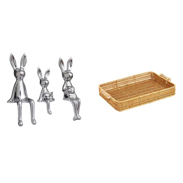Escultura de figura,Estatua sentada Figura Escultura Adorno,Cestas de almacenamiento,Cestas de almacenamiento de cocina tejidas con asas hechas a mano,Cestas de pan redondas Bandejas para