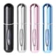 thumbnail image 1 of Atomizador de perfume portátil recargable de 5 ml, 4 unidades, para viaje, rosa, azul, negro y plateado., 1 of 14