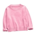 thumbnail image 2 of WRKEKC Kids Crewneck Solid Color Long Sleeve Knit Sweater Boys and Girls Soft Thick Warm Cozy Pullover for 1-7 Years Toddlers Fall Winter Stylish Casual Daily Outwear, 2 of 8