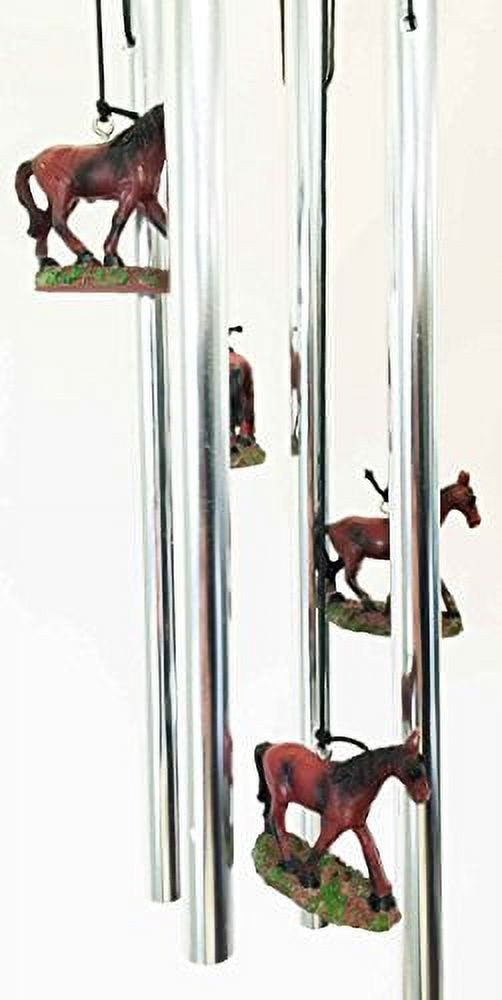 Farm Countryside Brown Horse With Foal Resonant Relaxing Wind Chime Garden Patio Decor