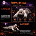 thumbnail image 4 of Sahpxhe Halloween Decorations Outdoor Ghost Decor, Crawling Mummy Prop with Voice Control Red Glowing Eyes Scary Sounds for Yard Party Decor White, 4 of 5
