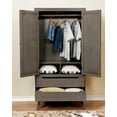 thumbnail image 3 of Furniture of America Farrah Wardrobe with 2-Drawer, Gray, 3 of 4