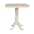 thumbnail image 3 of International Concepts 36" x 36" Square Top Pedestal Table With 4 Bar Height Stools (Set of 5) - Unfinished, 3 of 4