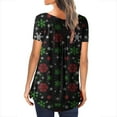 thumbnail image 4 of 2023 Women's Floral Tunic Tops Casual Blouse V Neck Short Sleeve Buttons Up T-Shirts, 4 of 6