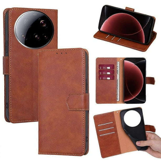 For Xiaomi 15 Ultra Case Leather Phone Cover with RFID Blocking Wallet - Black
