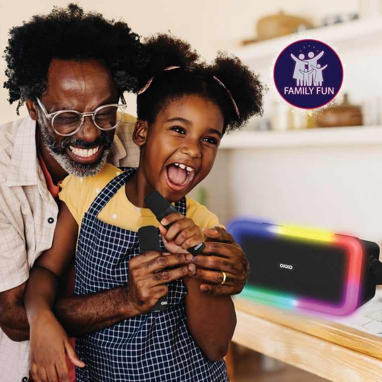 Okko Karaoke Machine with Rechargeable Bluetooth Speaker and 2