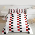 thumbnail image 2 of Homewish Boys Girls Geometric Grid Checkered Bedding Comforter Set 2pcs,Vintage Aesthetic Twin Comforter Sets Microfiber,Minimalist Mid Century Breathable Bedding Set,Lightweight Room Decor, 2 of 8