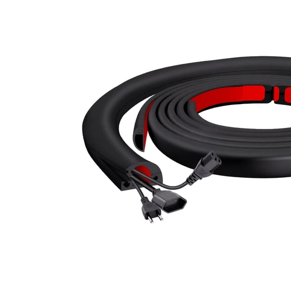 Floor Cable Concealer, Silicone Invisible Wire Cover for Wall Floor Cord Management Black