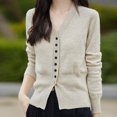 thumbnail image 6 of Wancir Womens Long Sleeve V-Neck Button Down Cardigan Sweaters Knit Open Front Lightweight 2024 Ladies Fall Outwear, 6 of 6