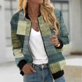 thumbnail image 2 of Herrnalise Women's Bomber Jacket Casual Coat Zip Up Outerwear Windbreaker Floral Prints Overcoat With Pockets Navy,M, 2 of 5