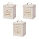 thumbnail image 3 of Juego de 3 botes herméticos para encimera de cocina, decoración rústica, 1,5 l, para utensilios de cocina blanco lechoso, 3 of 9