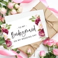thumbnail image 4 of Koyal Wholesale Wedding Day Gift Cards with Envelopes Set of 8 Burgundy Pink Roses To My Bridesmaid On My Wedding Day, 4 of 5