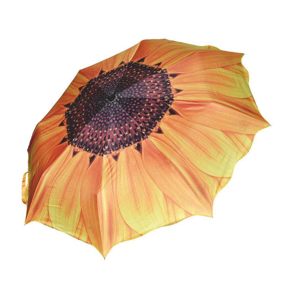 48" Arc Gabrielle Sunflowers Auto-Open Umbrella-RainStoppers Rain/Sun UV Fashion 