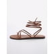 thumbnail image 3 of Vacation Outdoors Lace Up Flat Sandals for Women, Multi Strap Plain Artificial Leather Strappy Sandals, 3 of 4