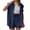 01 Navy, variant on 2 Piece Linen Outfits for Women Summer Button Down Lapel Tank Top with Shorts Travel Lounge Matching Sets with Pockets