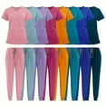 thumbnail image 2 of Summer Elastic Button Large Size Casual Doctor Nurse Hospital Overalls Hand Washing Workwear Surgical Uniform Set, 2 of 11