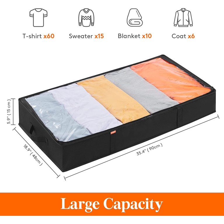 Lifewit Clothes Storage Bag Foldable Storage Bin Closet Organizer with  Reinforced Handle Sturdy Fabric Clear Window for Sweaters, Coats, T-shirts