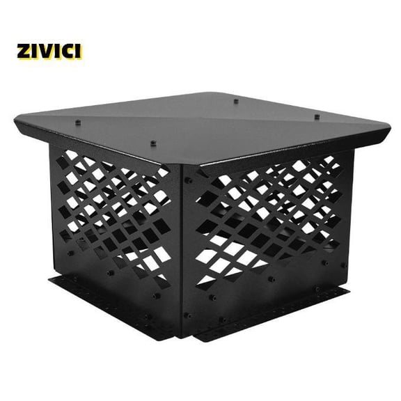 Chimney Cap 14" x 14" Black Flue Caps Fireplace Chimney Cover