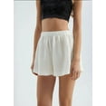 thumbnail image 3 of Linen High Waist Elastic Waist Shorts, 3 of 6