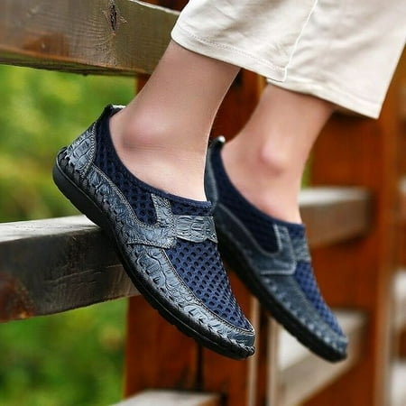 

WEH men sneakers soft mesh shoes breathable slip on Casual Shoes Summer Footwear Fashion Soft Male Outdoor Moccasins Loafers