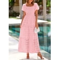 thumbnail image 3 of Vestido de verano PRETTYGARDEN 2025 con ojales y cuello cuadrado y manga abullonada, 3 of 9