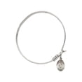 thumbnail image 2 of 6 1/4 inch Round Eye Hook Bangle Bracelet w/ St. Barbara in Sterling Silver, 2 of 3